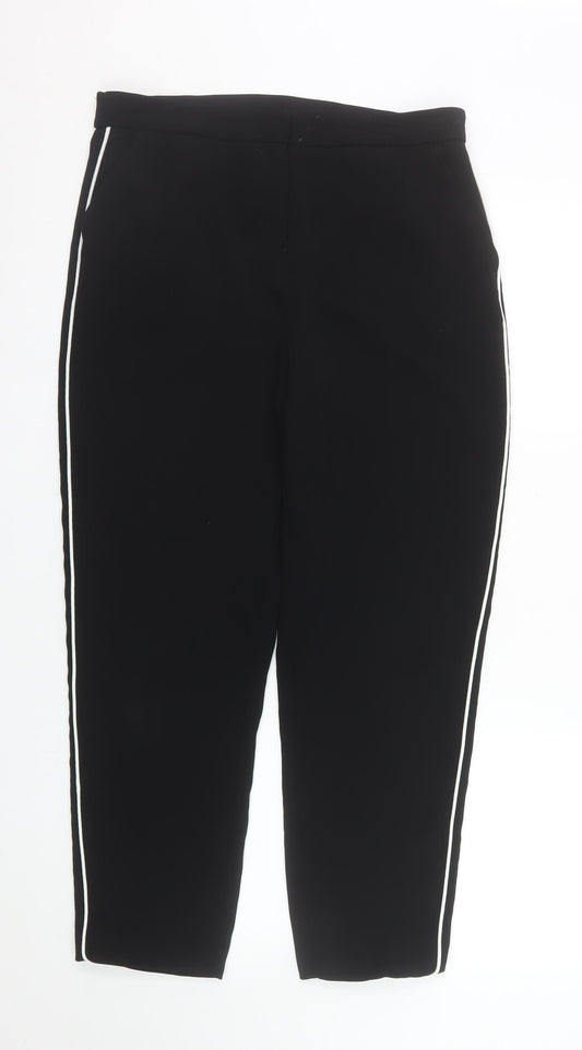 Dunnes Women Black Size 12 Stretch Stripe Trousers