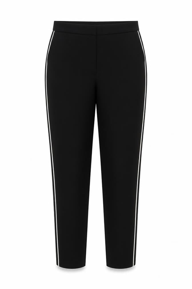 Dunnes Women Black Size 12 Stretch Stripe Trousers