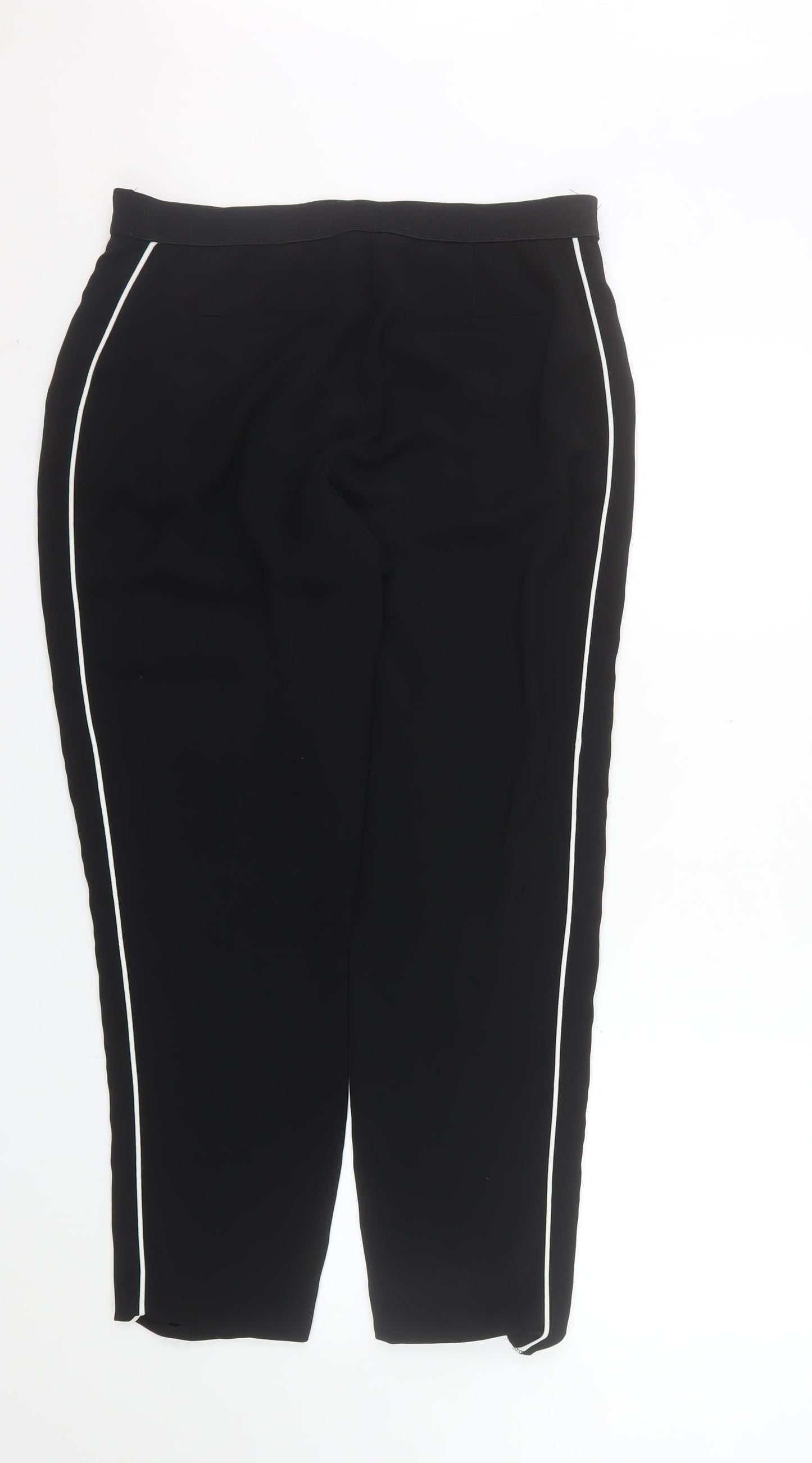 Dunnes Women Black Size 12 Stretch Stripe Trousers