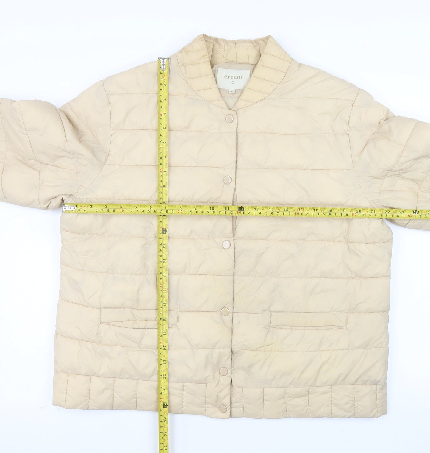 Cream Womens Beige Size 14 Quilted Lightweight Puffer Jacket