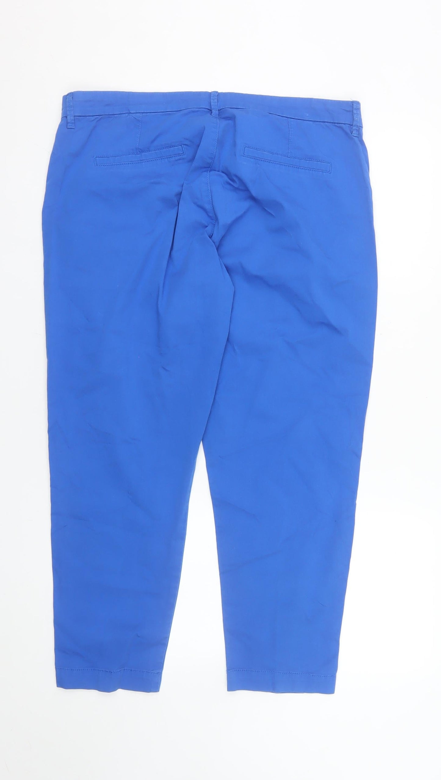 Red Herring Women's Blue Chino Trousers Size 14 Regular Cotton Blend