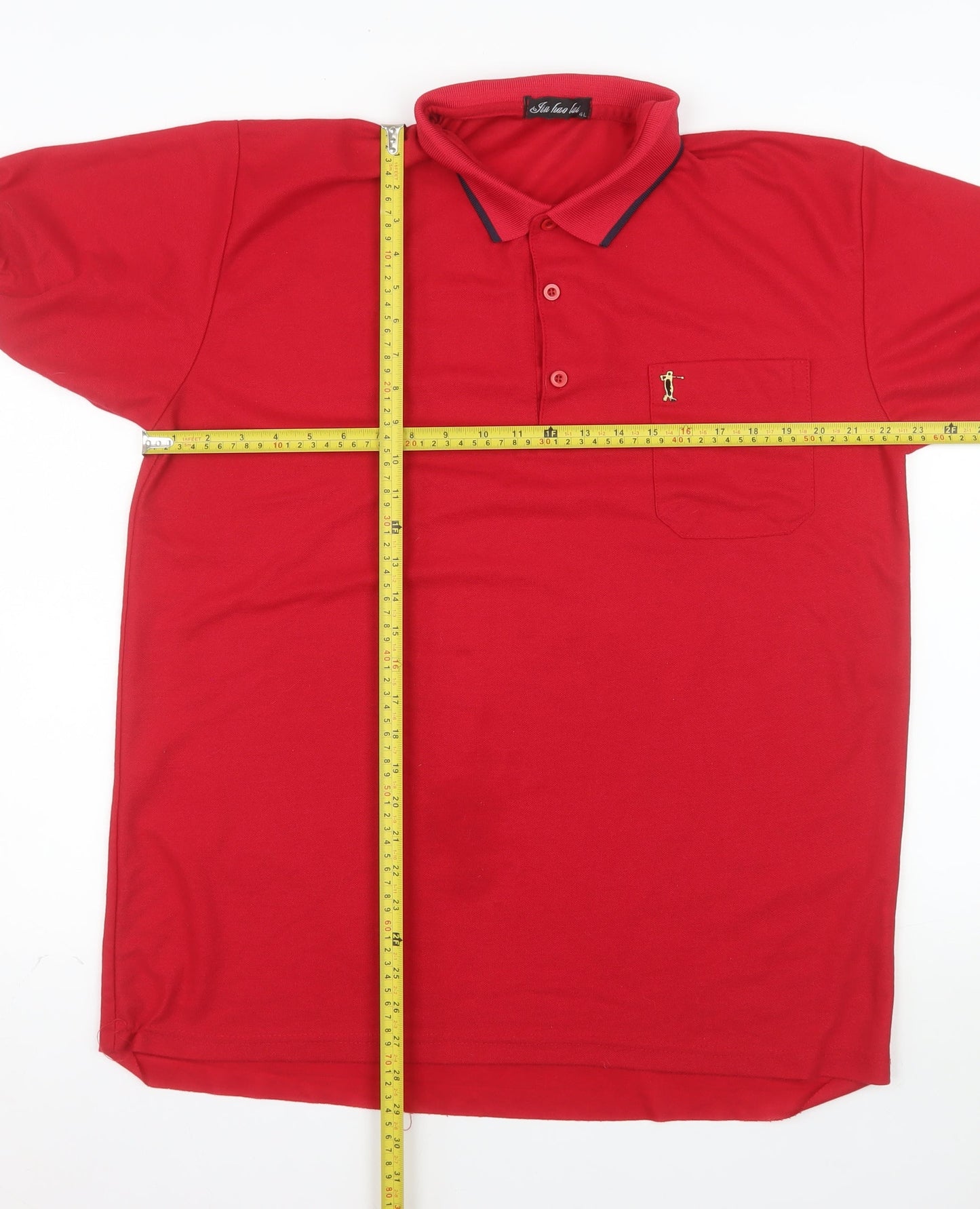 Jinhaolai Men’s Red 4XL Cotton Blend Golf Polo Shirt