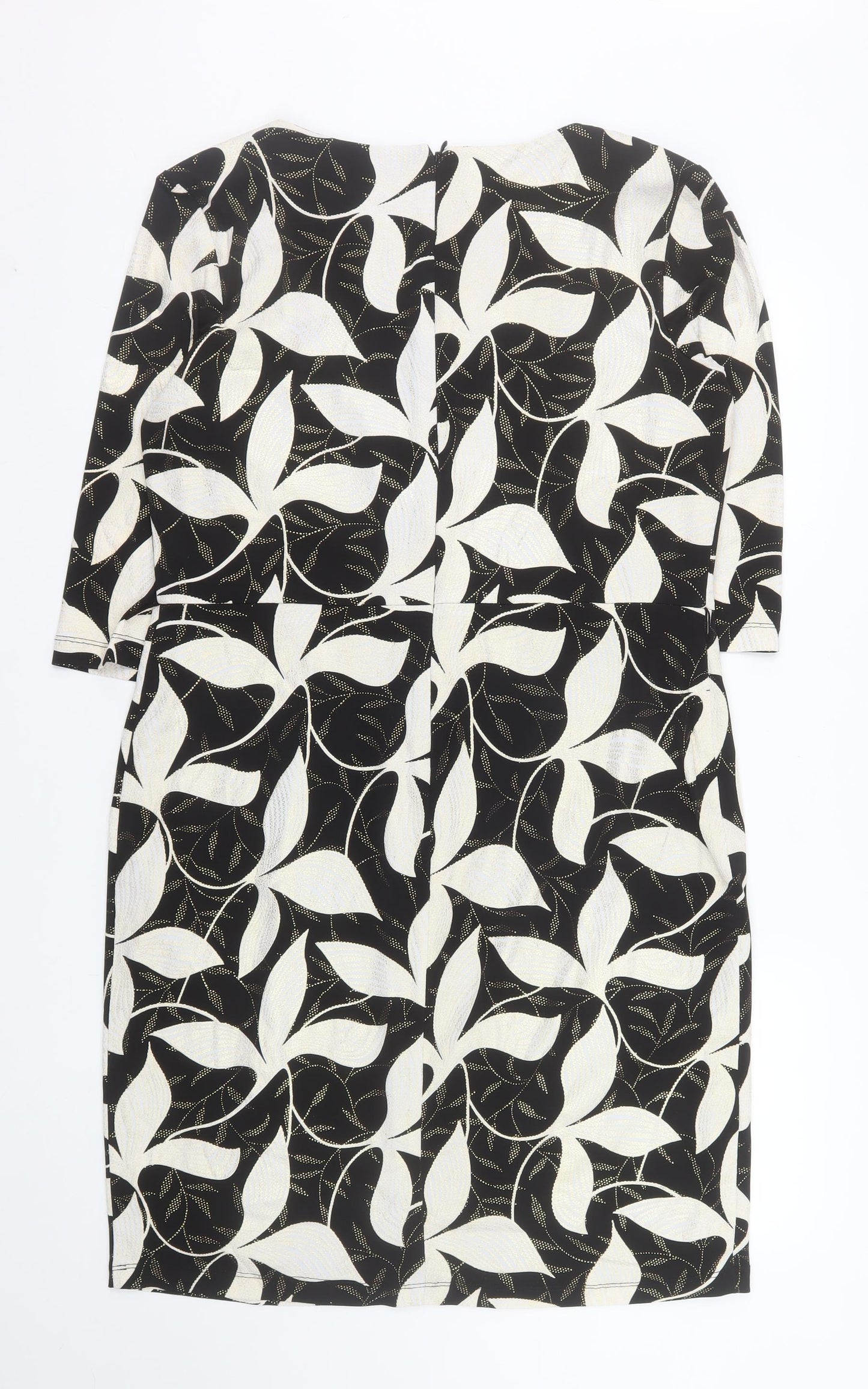 Joseph Ribkoff Womens Black Floral Sheath Dress UK 18 3/4 Sleeve