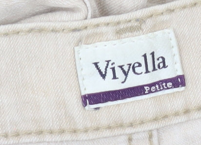 Viyella Petite Women's Beige Chino Trousers Size 16 Cotton Blend