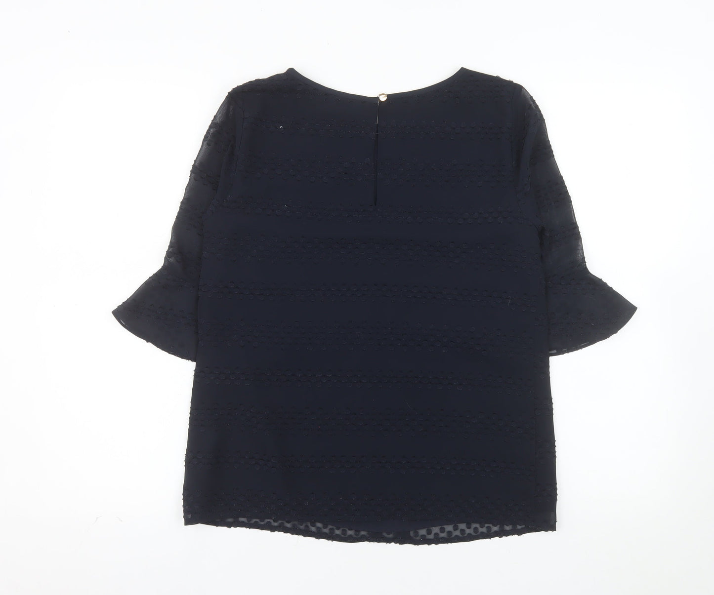 Oasis Women's Blue 3/4 Sleeve Tunic Blouse UK 10