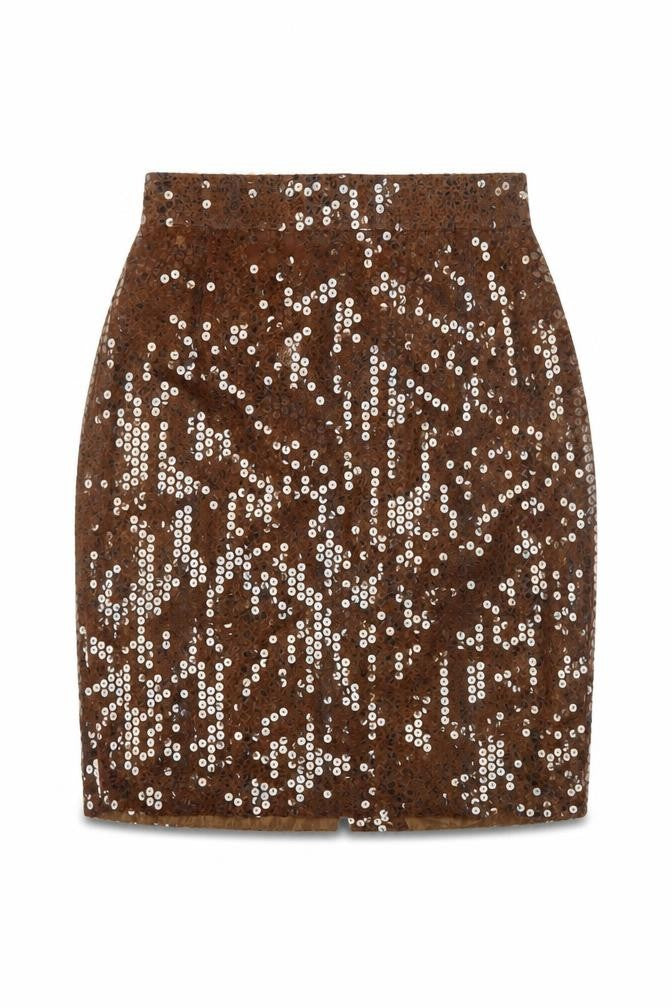 Mondi Women’s Brown Sequin High Waist Pencil Skirt Size 10