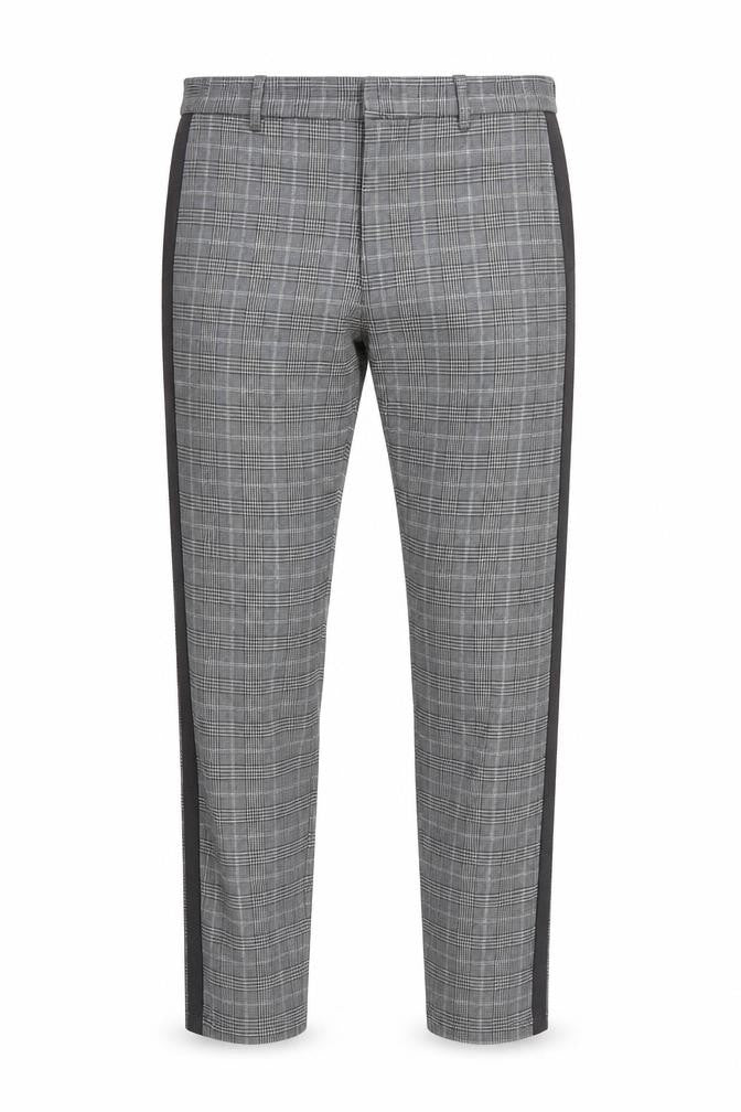 River Island Mens Grey Check Slim Fit Chino Trousers 28R