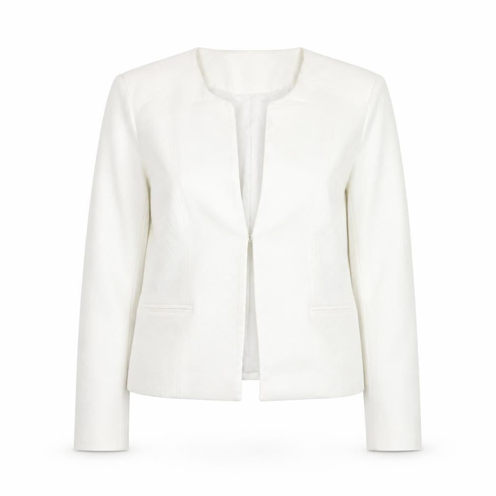 More & More Women's White Cotton Blend Tailored Blazer UK 12