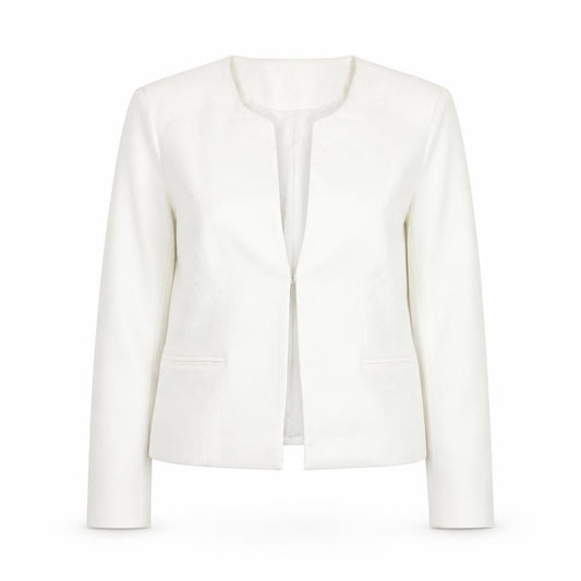 More & More Women's White Cotton Blend Tailored Blazer UK 12