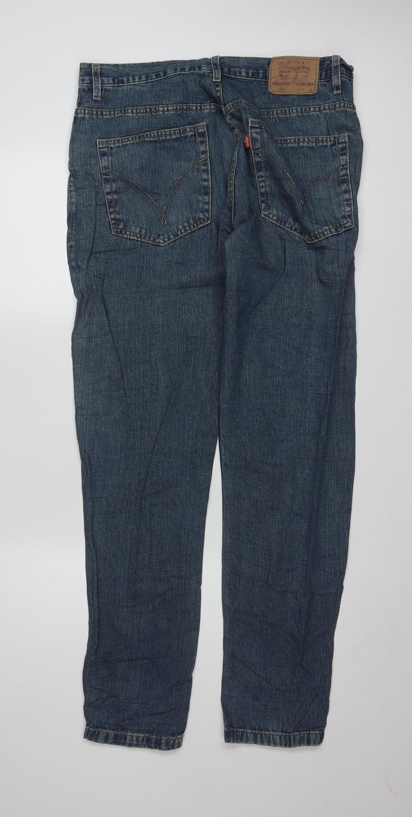 Levi's 505 Men's Blue Regular Fit Straight Denim Jeans W36 L34