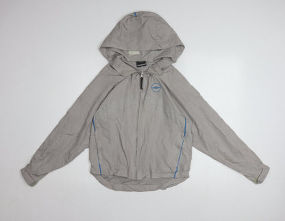 Additional front view of Umbro boys’ grey hooded windbreaker jacket 9-10 years lightweight sportswear