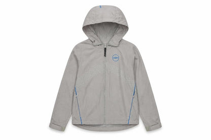 Front view of Umbro boys’ grey hooded windbreaker jacket 9-10 years lightweight sportswear