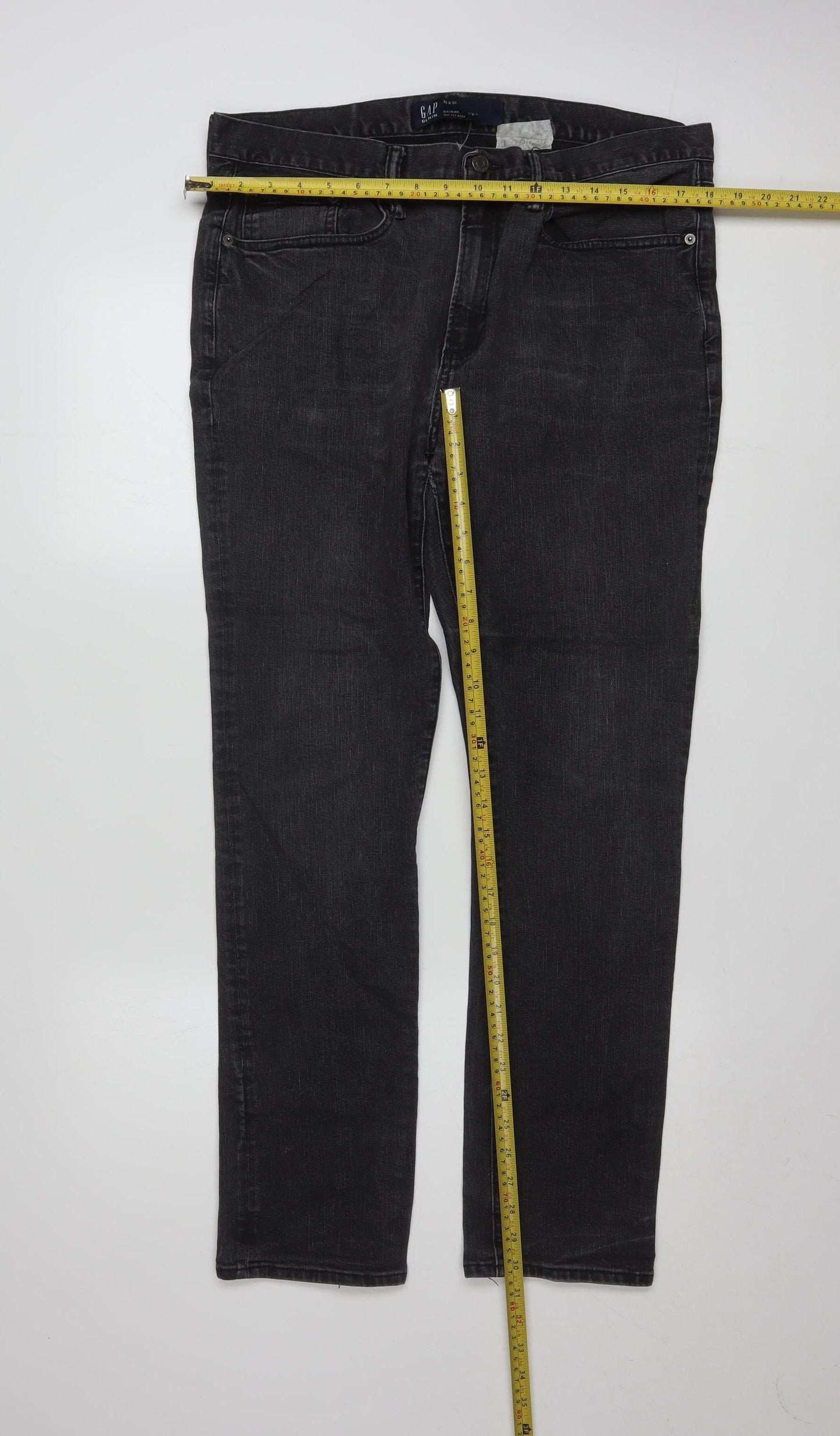 GAP Mens Black Skinny Jeans 33x30 Denim Stretch Classic Fit