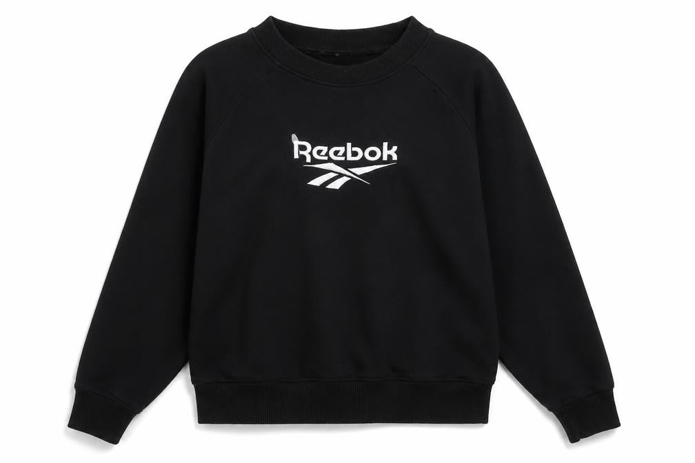Reebok Classic Black Cotton Pullover Sweatshirt Women S