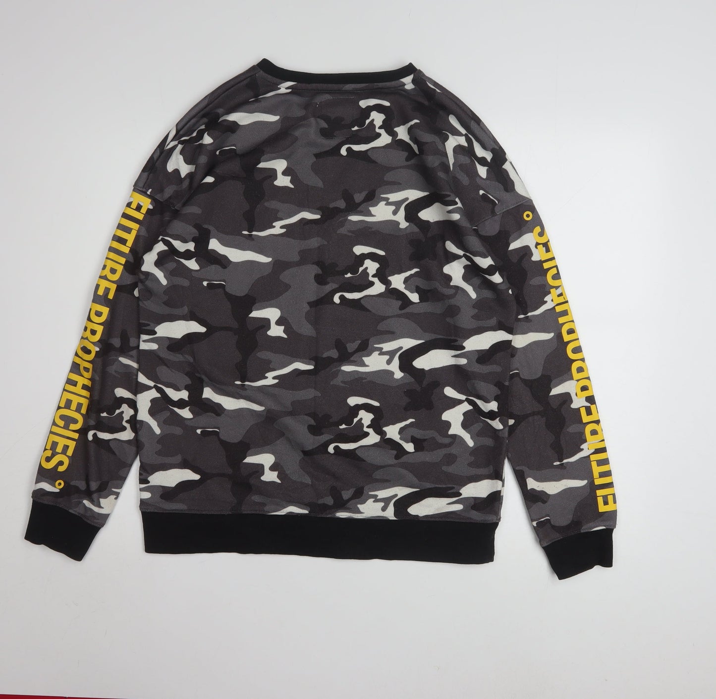 Cropp Men's Grey Camouflage Sweatshirt Regular Fit Size S
