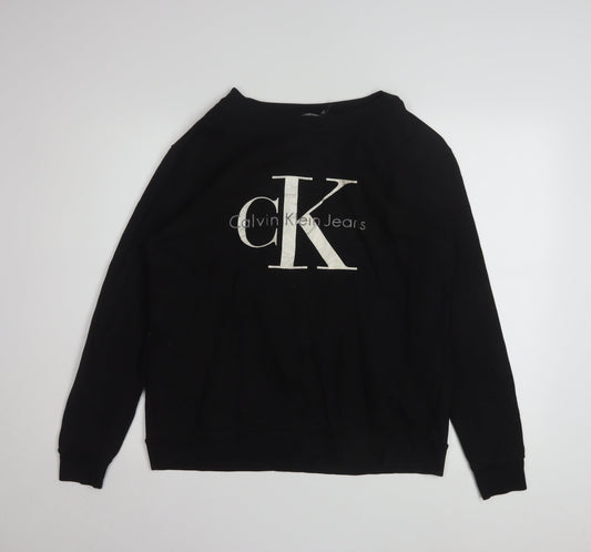 Calvin Klein Jeans Men's Black Logo Pullover Sweatshirt Size S