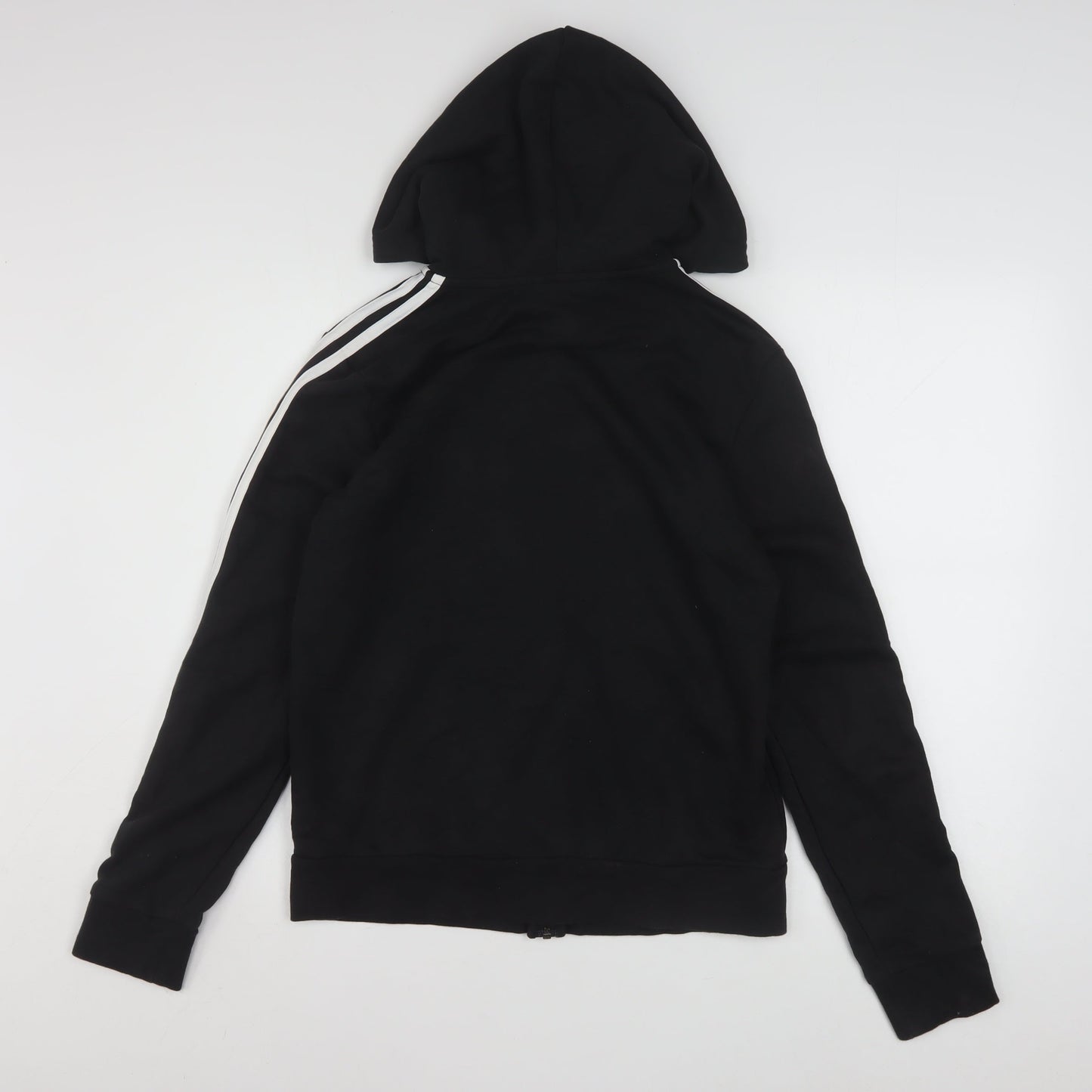 Adidas Women's Black Full Zip Hoodie Size M 12-14 Cotton Blend