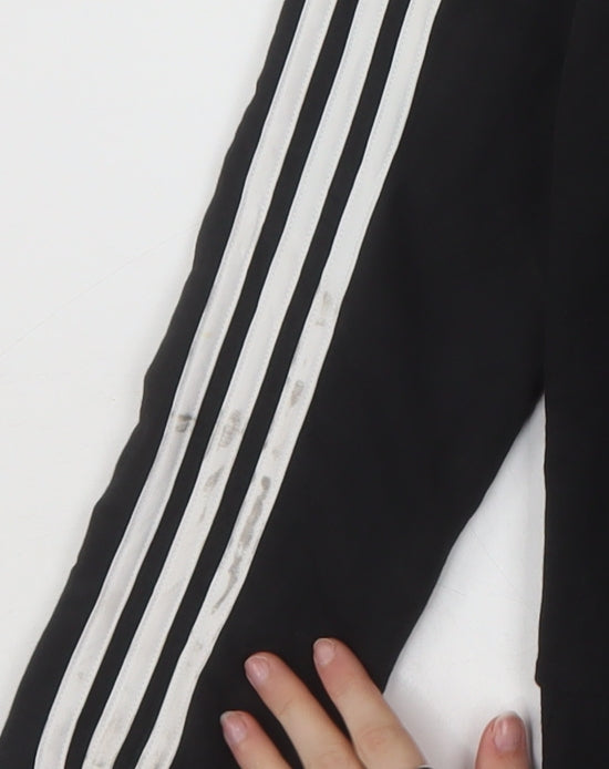 Adidas Women's Black Full Zip Hoodie Size M 12-14 Cotton Blend