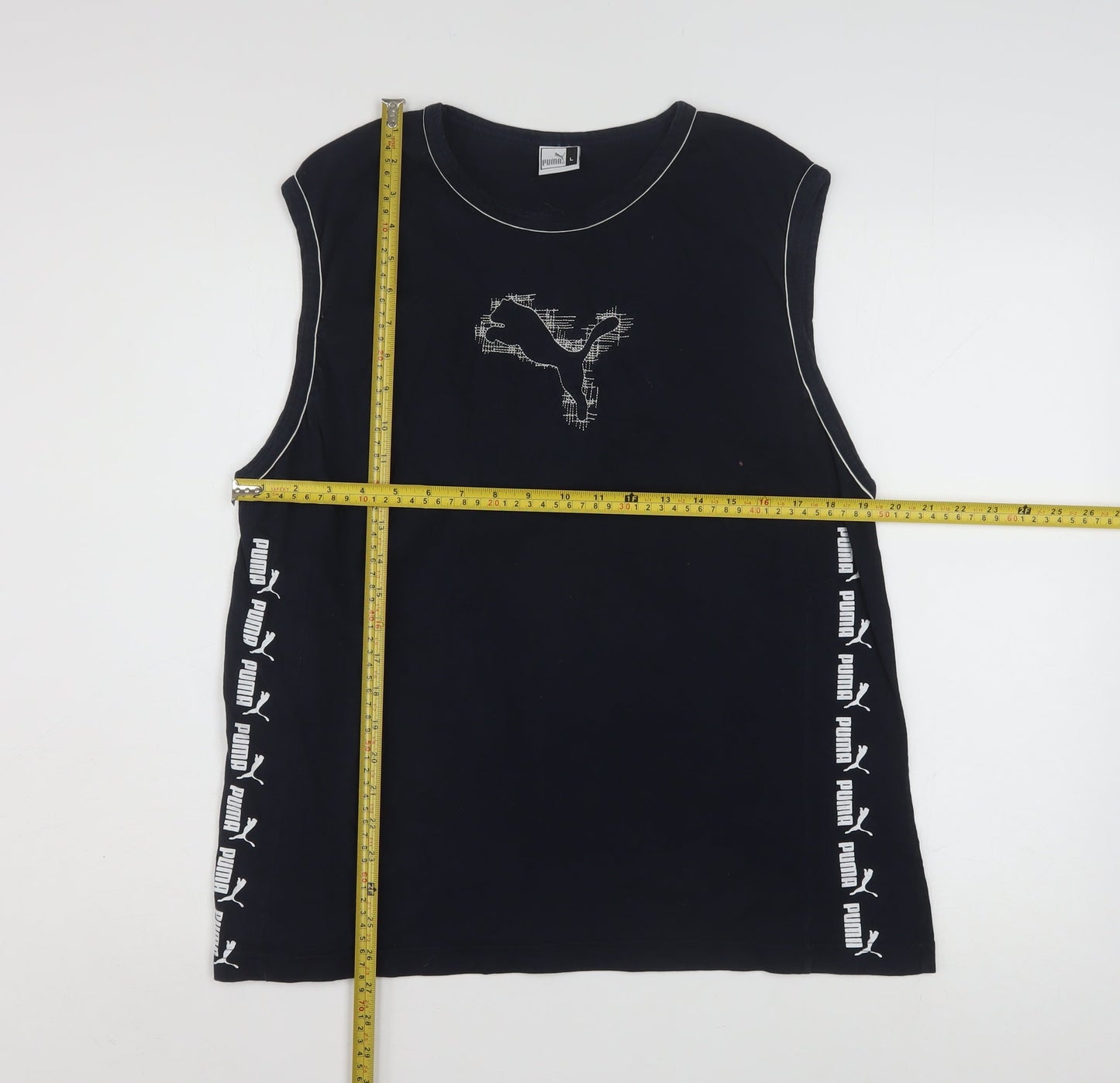 Puma Men Black Sleeveless Sports Jersey Top Size L