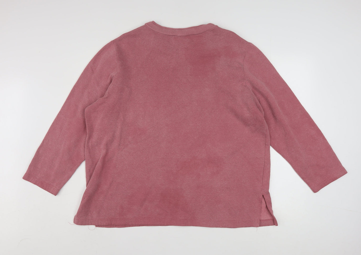Blair Womens Pink Pullover Sweatshirt XL Cotton Blend Long Sleeve