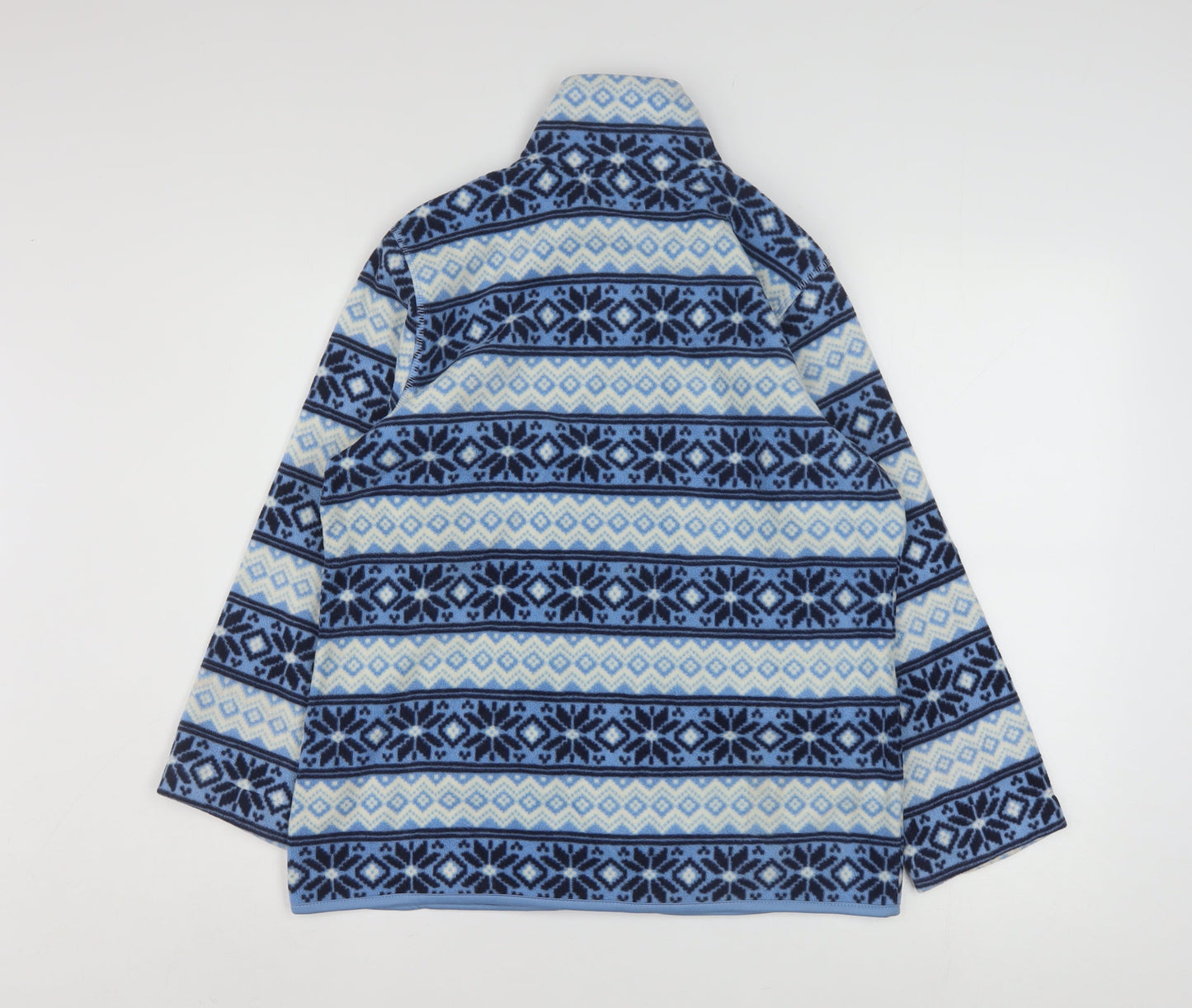 i.b.diffusion Women's Blue Fair Isle Fleece Full Zip Jacket Size S