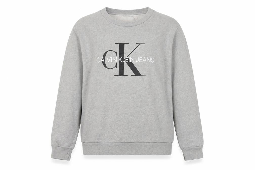 Calvin Klein Jeans Men’s Grey Logo Pullover Sweatshirt XS