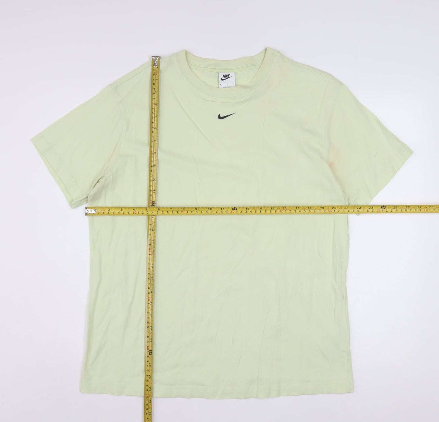 Nike Men's Light Green Cotton Short Sleeve Crew Neck T-Shirt M
