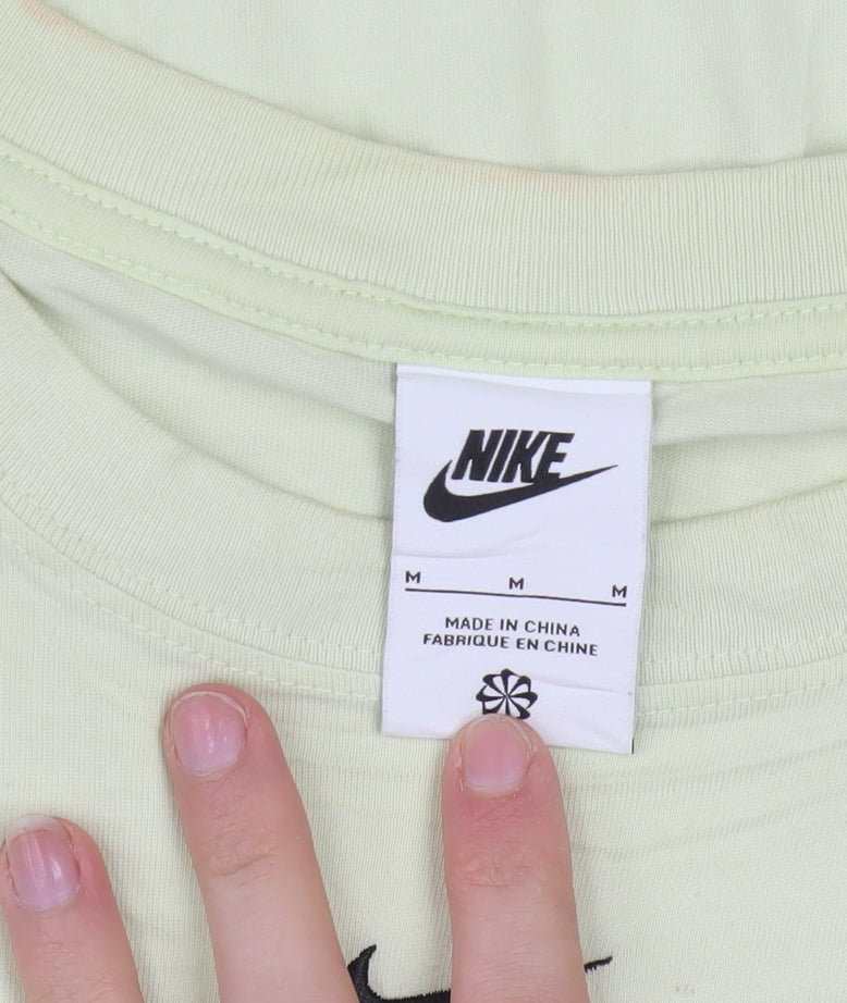 Nike Men's Light Green Cotton Short Sleeve Crew Neck T-Shirt M
