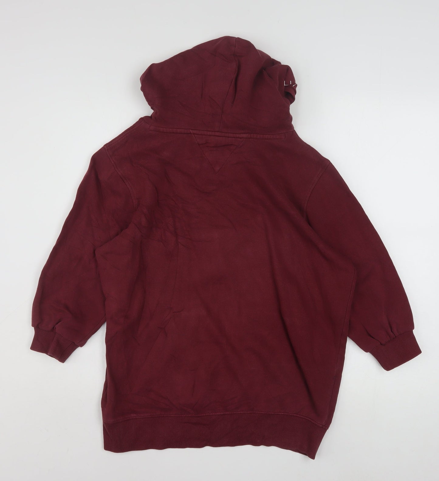 Tommy Hilfiger Boys Burgundy Hoodie Size 176cm Pullover Cotton Blend