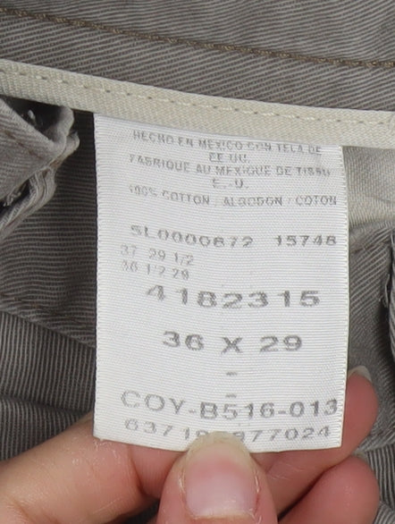 Lee Men's Grey Khakis Trousers 36x29 Cotton Regular Fit