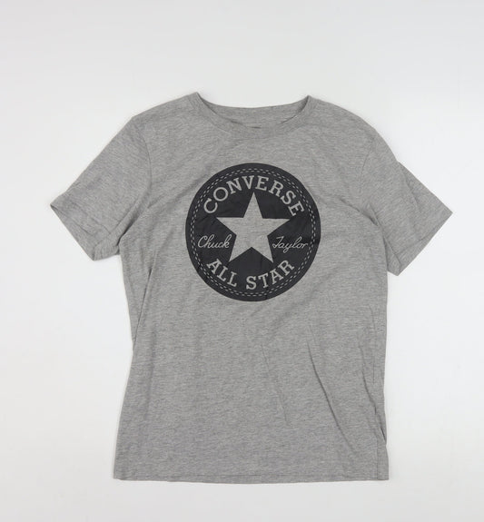 Converse Boys Grey Logo T-Shirt 12-13 Years Casual Short Sleeve Top