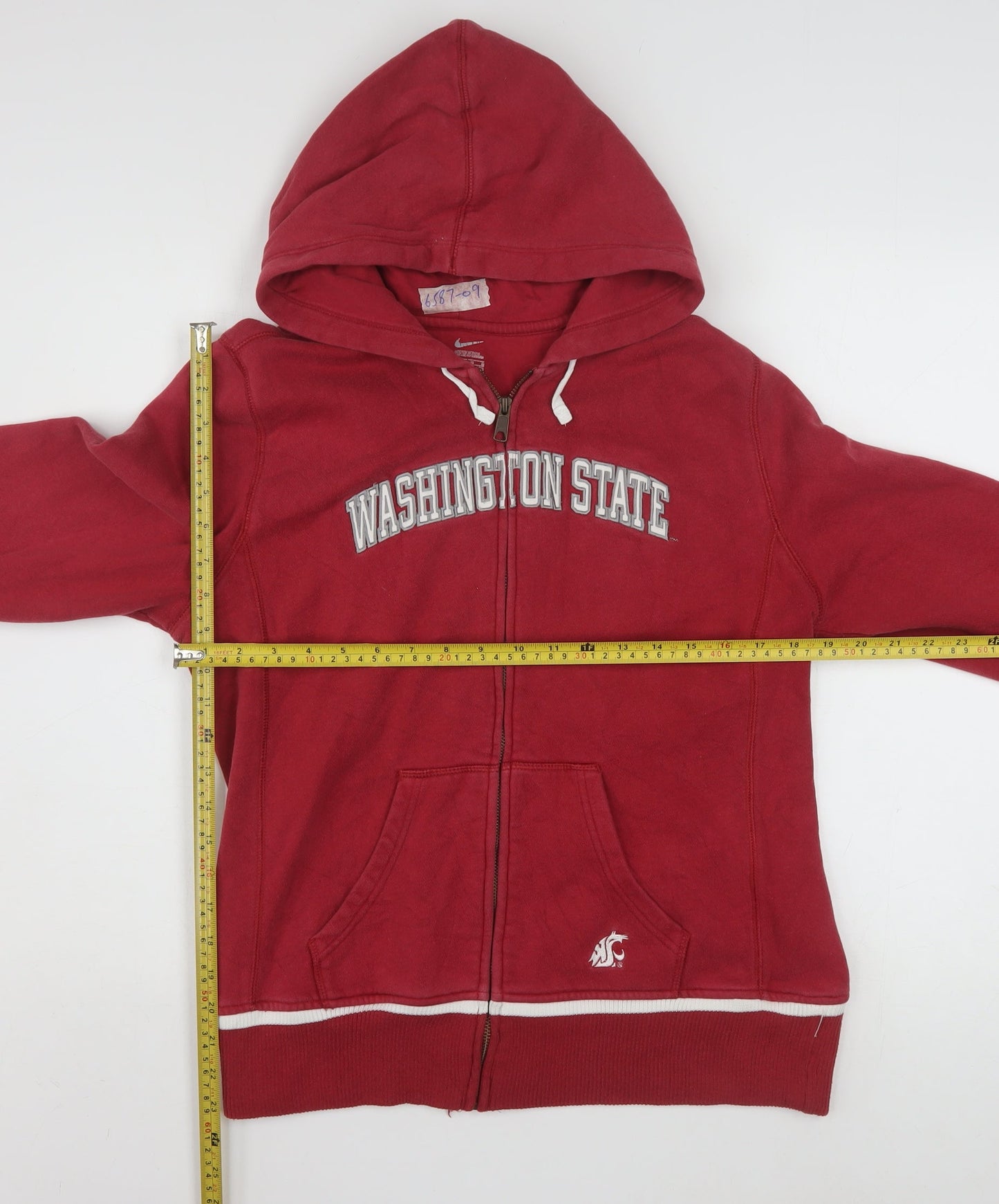 Nike Women Red Full Zip Hoodie Washington State L 16/18 Casual Athletic