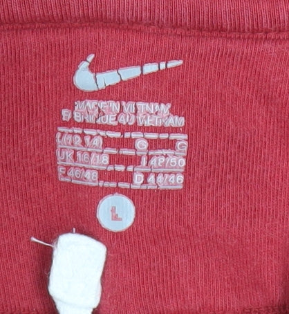Nike Women Red Full Zip Hoodie Washington State L 16/18 Casual Athletic