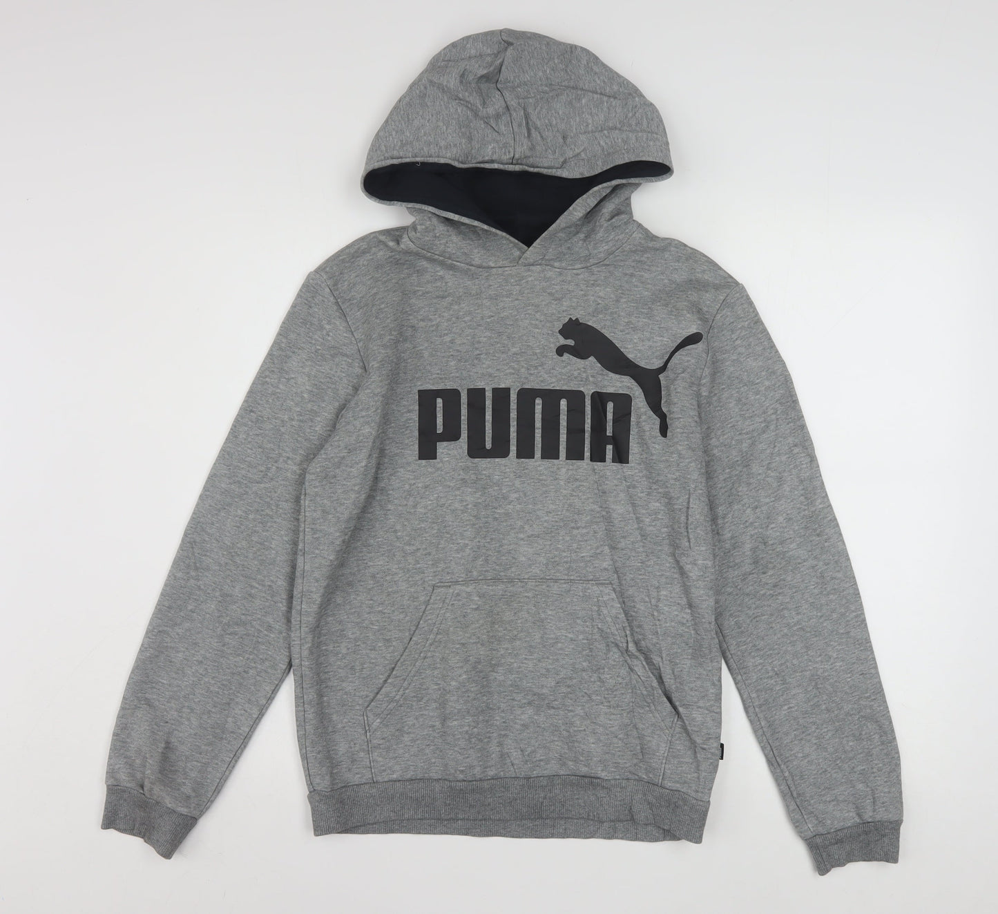 Puma Boys Grey Pullover Hoodie Fleece 13-14 Years Logo Graphic