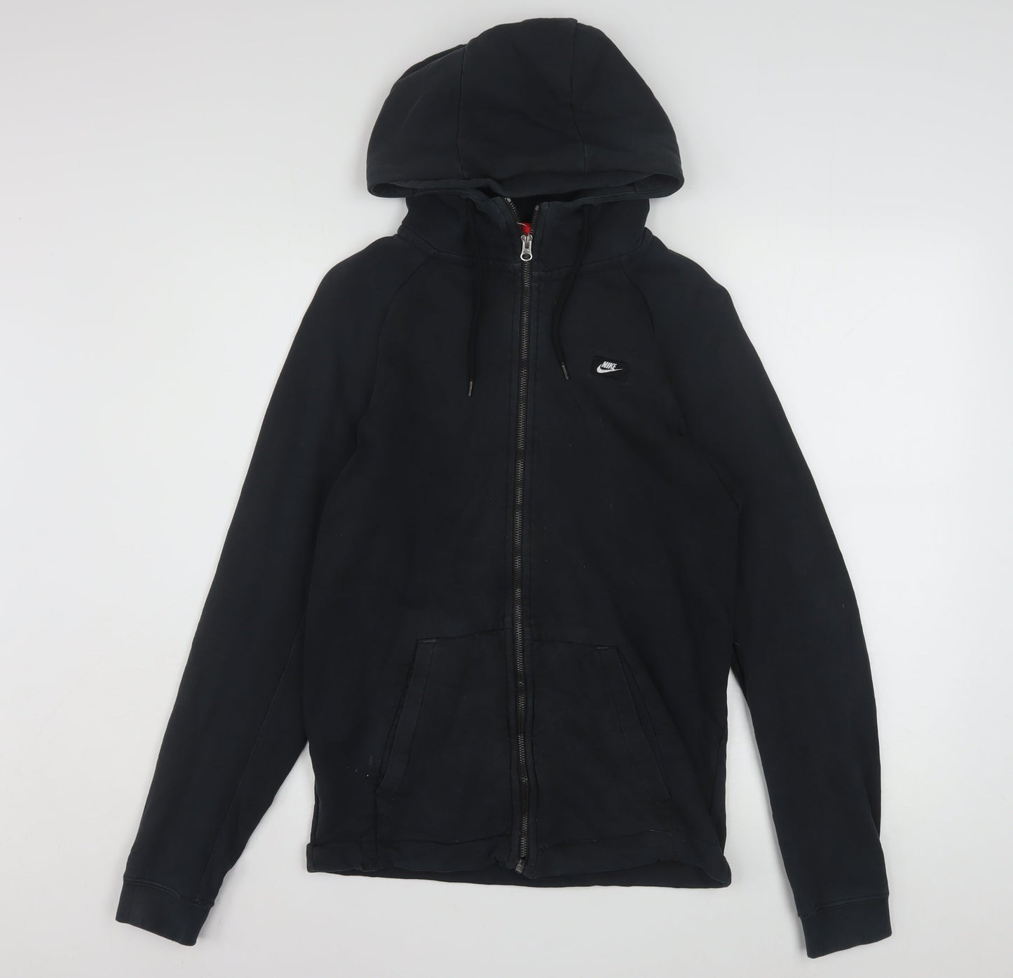 Nike Men's Black Full Zip Hoodie XS Regular Fit Cotton Blend
