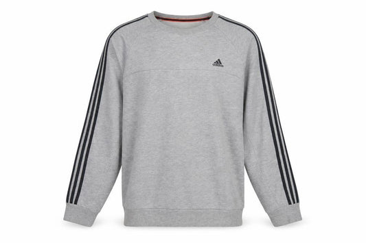 Adidas Men's Grey Crew Neck Pullover Sweatshirt L Sports Style
