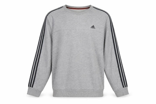Adidas Men's Grey Crew Neck Pullover Sweatshirt L Sports Style