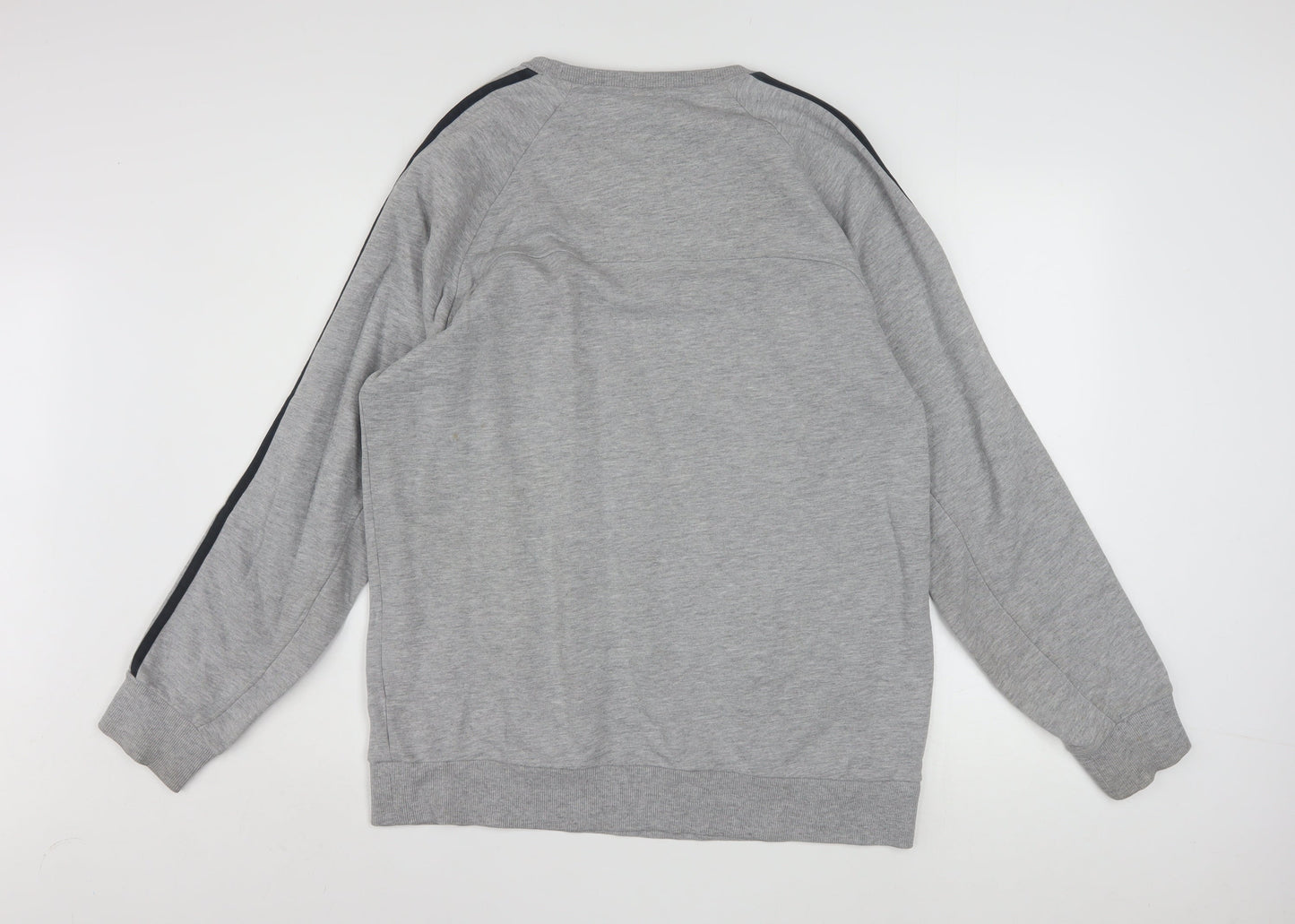 Adidas Men's Grey Crew Neck Pullover Sweatshirt L Sports Style