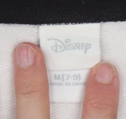 Disney Girls Black & White Mickey & Minnie Sweatshirt M (7-9) Cotton Blend