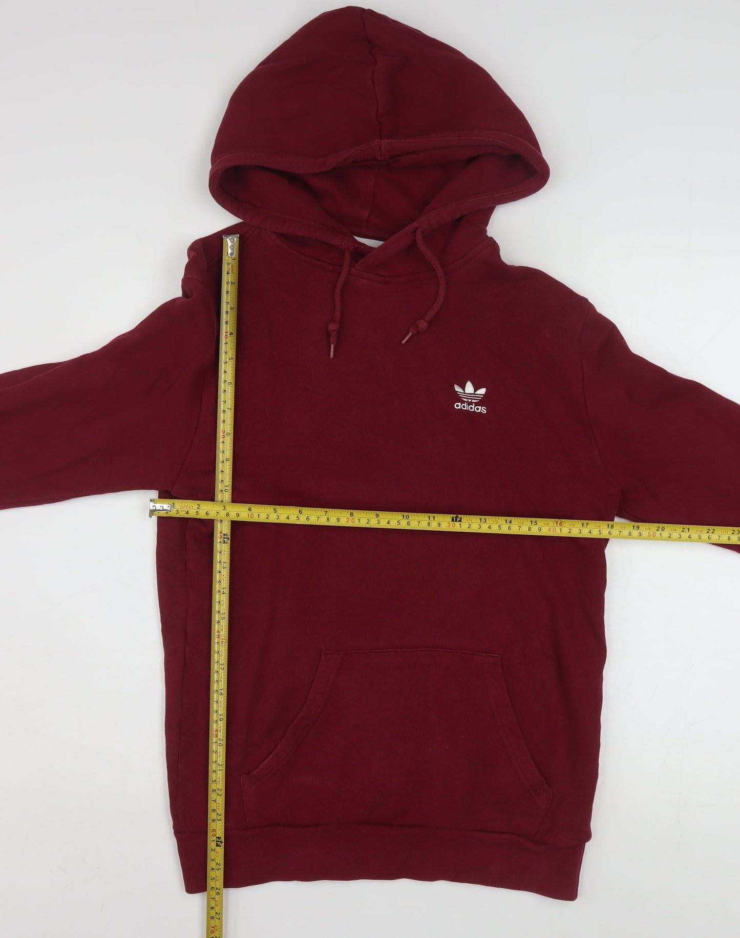 Adidas Men's Red Pullover Hoodie XS Logo Fleece Sweatshirt