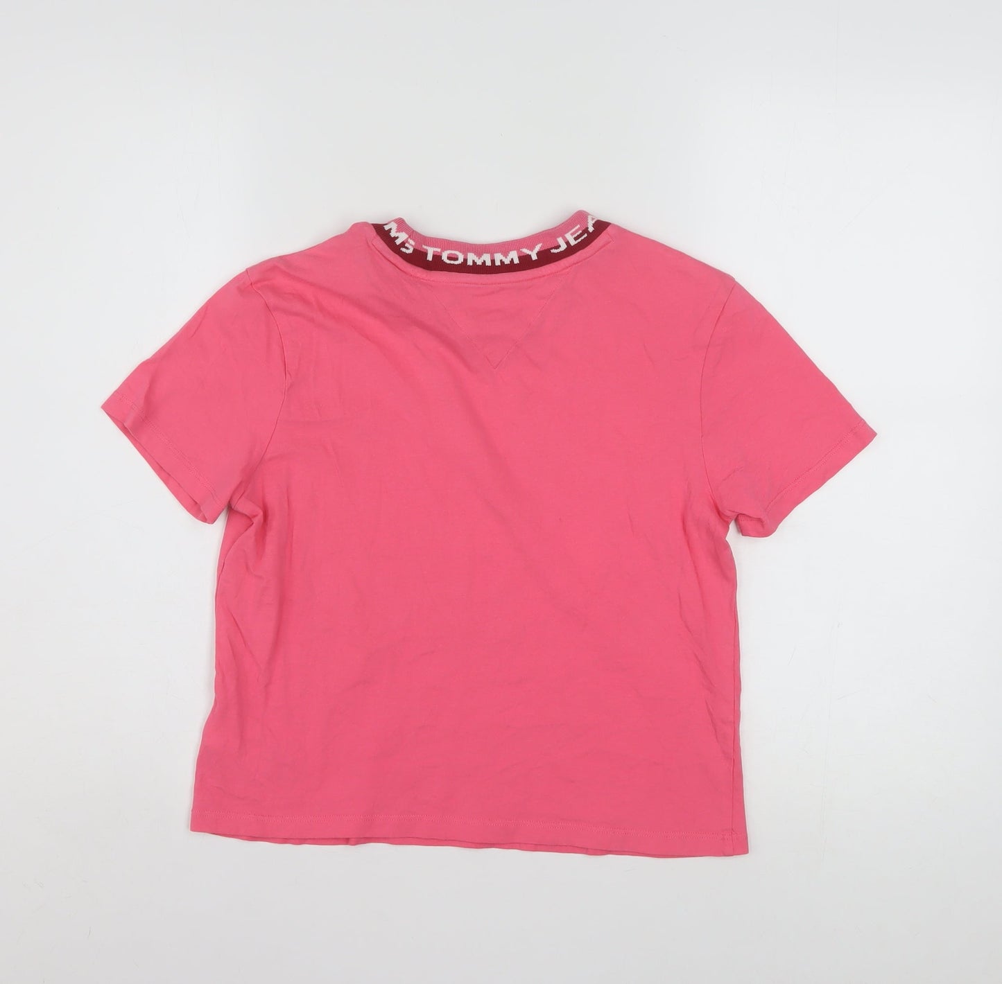 Tommy Jeans Womens Pink Cotton Crew Neck T-Shirt Size M