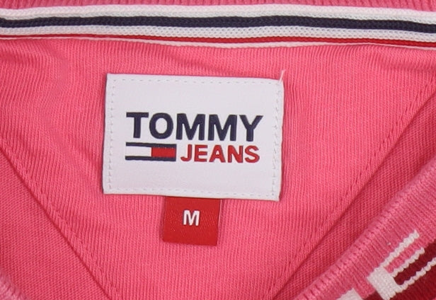 Tommy Jeans Womens Pink Cotton Crew Neck T-Shirt Size M