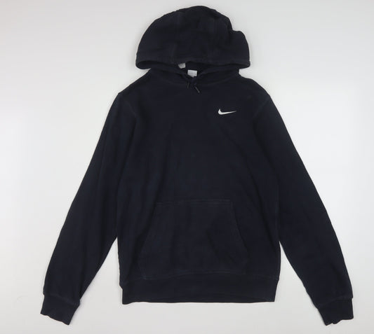 Nike Men's Navy Blue Pullover Hoodie Small Cotton Blend Classic Fit