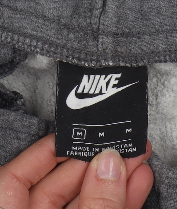 Nike Men's Grey Fleece Sweatpants M Regular Fit Drawstring Activewear