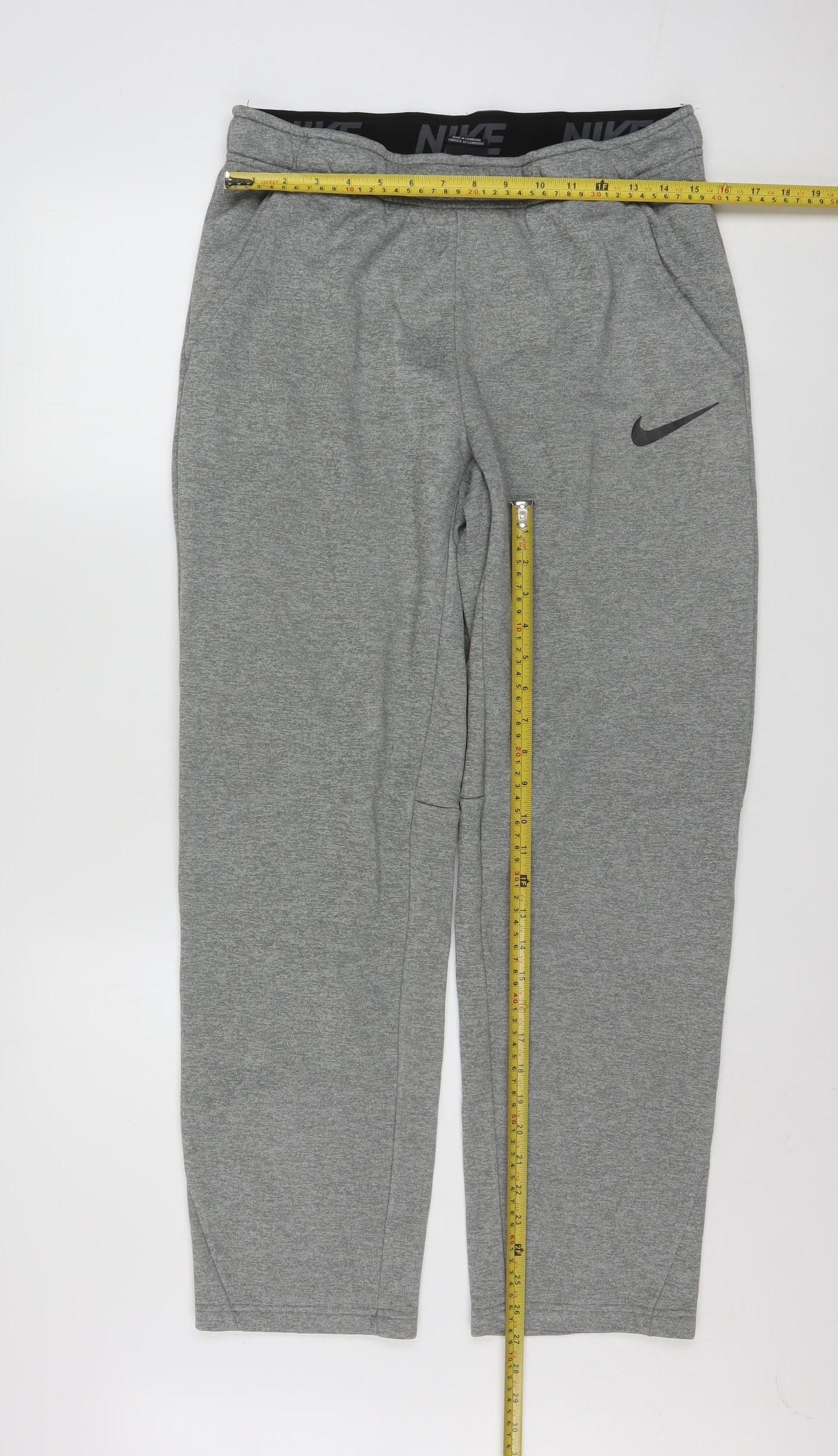 Nike Men's Grey Dri-FIT Tapered Jogger Trousers Size S