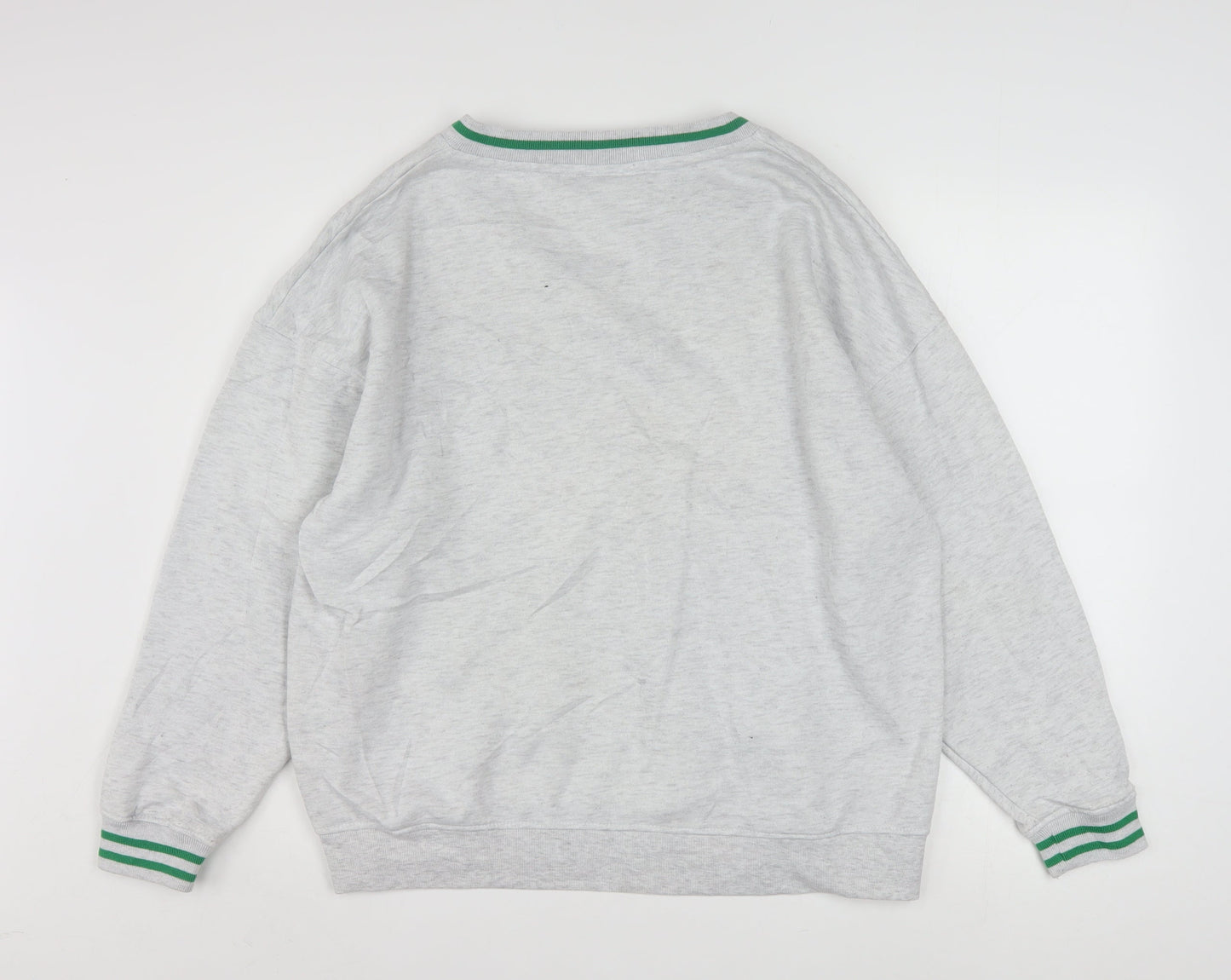 Tom and Jerry Grey V-Neck Pullover Sweatshirt Women S Polyester Blend