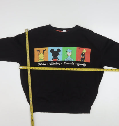 Back view of Disney Women's Black Small Mickey Pluto Donald Goofy Sweatshirt