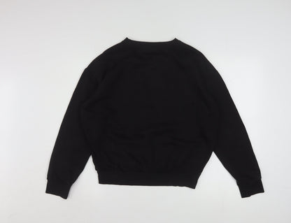 Close-up detail of Disney Women's Black Small Mickey Pluto Donald Goofy Sweatshirt