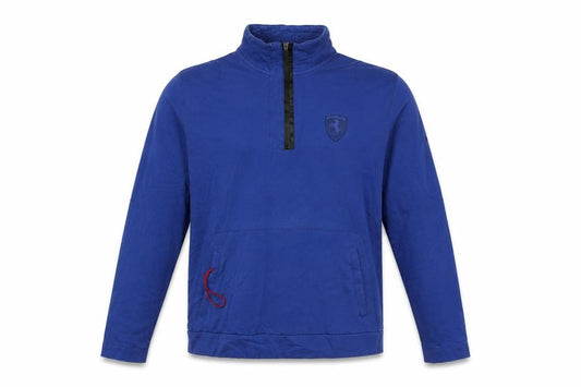 Puma Men's Blue XL 1/4 Zip Ferrari Logo Sweatshirt Pullover