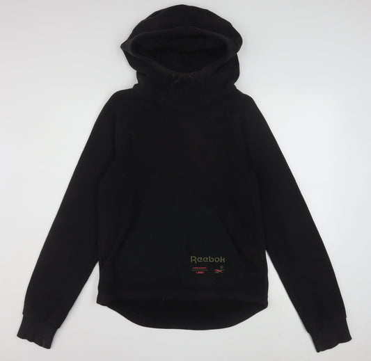 Reebok Men’s Black XS Pullover Hoodie Fleece Cotton Blend